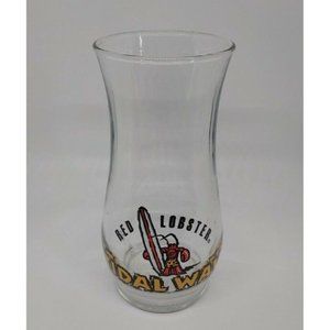 Red Lobster Tidal Wave Hurricane Drink Glass Vintage Promotional Advertising